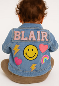 Custom Kids Patch Light Blue Denim Jackets