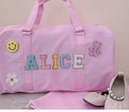 Custom Patch Pink Duffle Bag