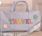 Custom Patch Light Blue Duffle Bag