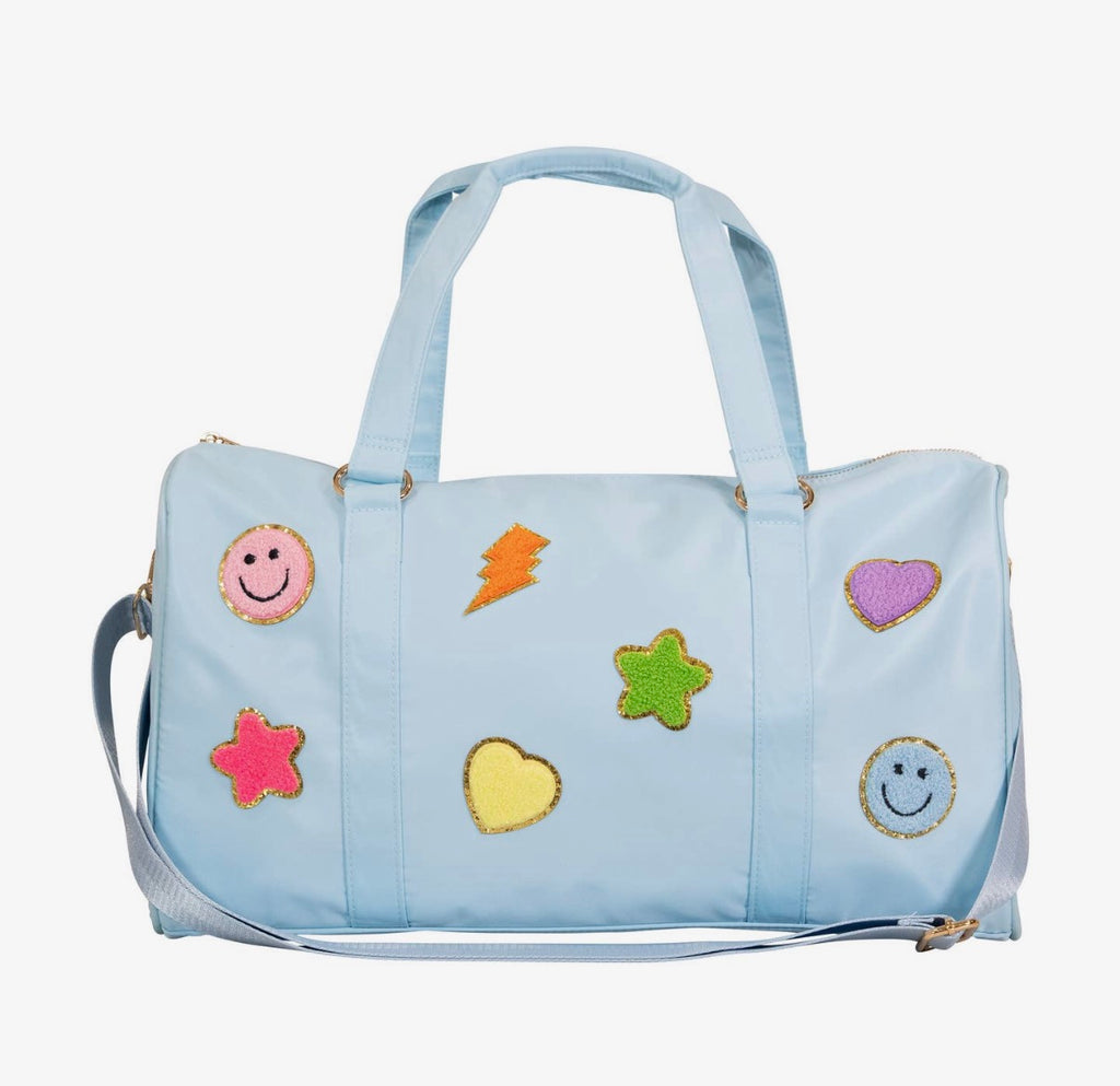 Custom Patch Baby Blue Duffle Bag